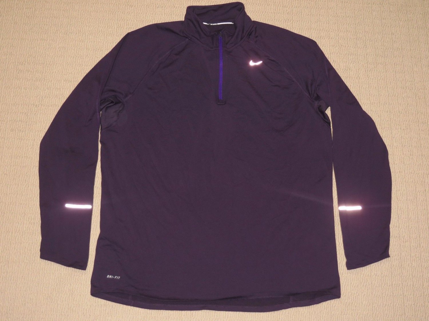Mens Nike Element Dri-Fit Running 1/4 Zip Long Sleeve Shirt Pullover XL Purple