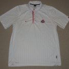 NCAA Ohio State University Buckeyes SS Polo Shirt Large Nike Dri-Fit White Red