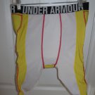 Mens Under Armour Heatgear MPZ2 Football Gear Padded Shorts / Girdle XL Yellow