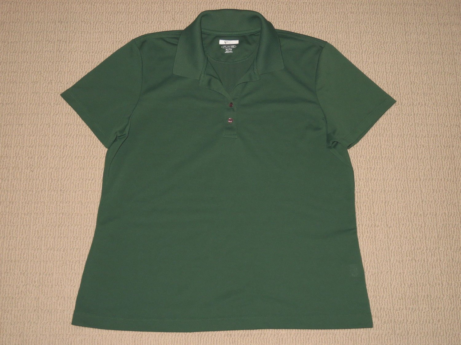 Womens Greg Norman Play Dry Short Sleeve SS Golf Polo Shirt Top XL XLarge Green