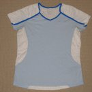 Womens Nike Fit Dry Running Athletic Fitness Yoga Shirt Medium 8-10 Blue White