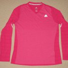 Womens Adidas Running Climalite Thumb Holes Long Sleeve Shirt Large 16-18 Pink