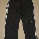 Mens Adidas Climaproof Windbreaker Track Pants Medium 3 Stripes Black Zip Ankle
