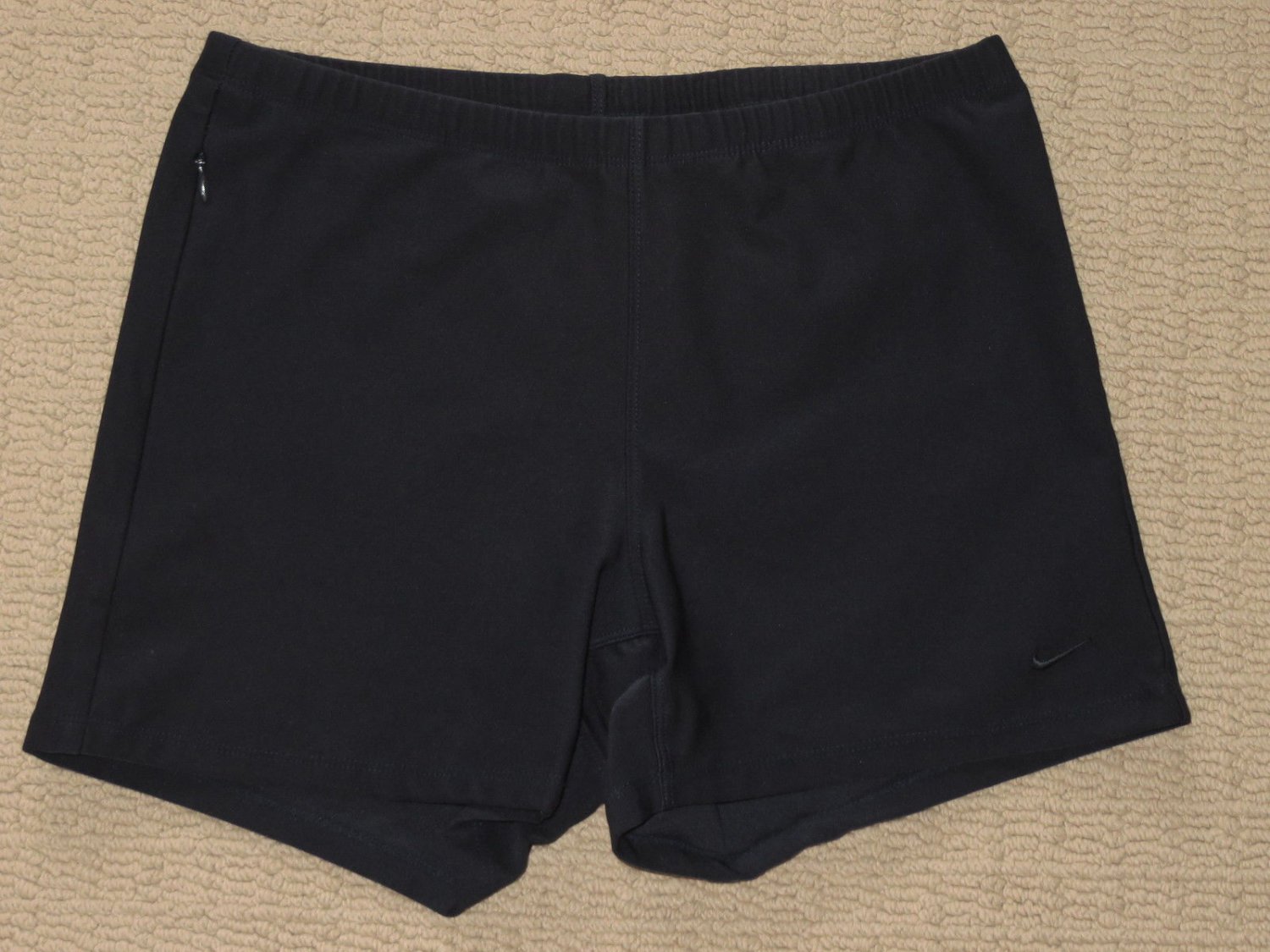 Womens Nike Dri-Fit Compression Shorts Large 12-14 Blue Pocket Zipped Athletic