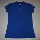 Womens Under Armour Compression Base Layers Short Sleeve Shirt Top LG Large Blue