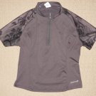 Womens SUGOI Cycling Biking 1/4 Zip Short Sleeve Jersey Gray Large Back Pocket