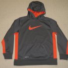 Boys Nike Therma-Fit Hoodie Sweatshirt Pullover Jacket Youth XL Gray Orange
