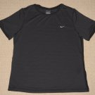 Womens Nike Dri-Fit UV Short Sleeve SS Shirt Top Large 12-14 Black Athletic Yoga