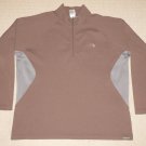 Mens The North Face Vaporwick 1/4 Zip Long Sleeve Pullover Sweater XL Brown Gray