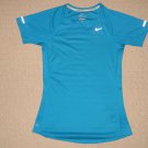 Womens Nike Miller Running Dri-Fit Reflective Shirt Top XS Small Blue Athletic