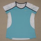 Womens Nike Fit Dry Running Athletic Fitness Shirt Top Medium 8-10 Blue White