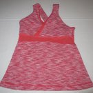 Womens Lululemon Racerback Self Bra V-Neck Vented Tank Top Sz: 8 Red Striped