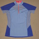 Womens Mountain Hardwear 1/4 Zip Short Sleeve SS Shirt Top Medium Blue Athletic