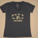 NCAA Pittsburgh Pitt Panthers Short Sleeve SS Shirt Womens Large Colosseum Blue