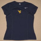 NCAA West Virginia Mountaineers Nike Fit Dry SS Shirt Top Womens Large Blue
