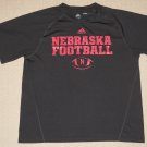 NCAA Adidas Climalite Nebraska Cornhuskers Football SS Shirt Large Black