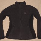 Womens The North Face Polartec Full Zip Fleece Jacket Coat Small Black 3 Pockets