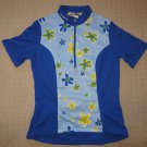 Womens SUGOI Cycling Biking 1/4 Zip Short Sleeve Jersey Blue Small Back Pocket