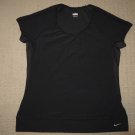 Womens Nike Fit Dry Running Work Out Athletic Fitness Shirt Large 12-14 Black