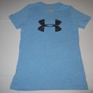 Womens Under Armour Semi-Fitted Charged Short Sleeve SS Shirt Top SM Small Blue
