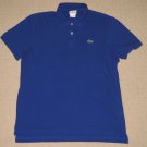 Womens Lacoste Alligator Short Sleeve Casual Polo Shirt Sz: 5 Blue Cotton Solid