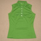 Womens Nike Fit Dry Sleeveless Golf Polo Shirt Top Small 4-6 Green Solid Poly.