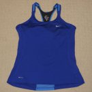 Womens Nike Dri-Fit Shelf Bra Racerback Tank Top Athletic Yoga XLarge XL Blue
