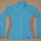 Womens The North Face Polartec Full Zip Fleece Jacket Coat Medium Blue 3 Pockets