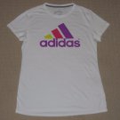 Womens Adidas Climalite "Ultimate Tee Short Sleeve SS Shirt Large White Athletic