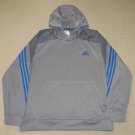 Mens Adidas Climawarm Basketball Hoodie Sweatshirt Pullover XL Gray 3 Stripes