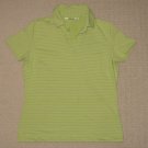 Womens Nike Dri-Fit Short Sleeve Golf Polo Shirt V-Neck Small 4-6 Green Striped