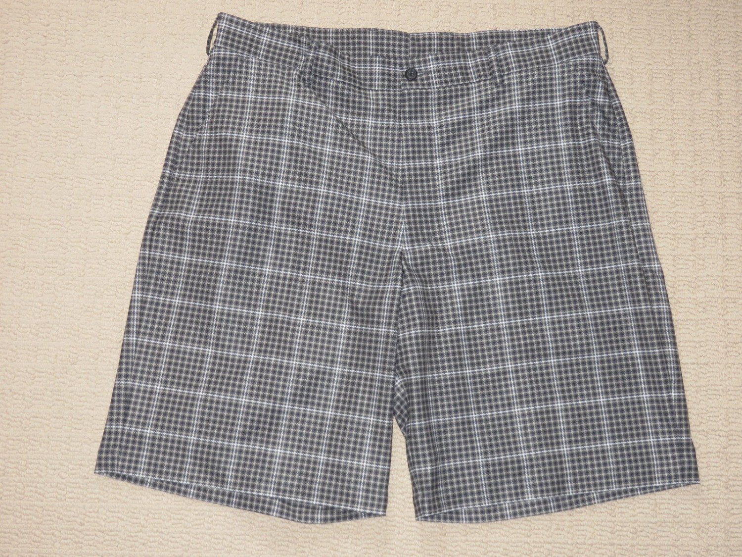 Mens Pebble Beach Performance Golf Dress Casual Shorts Sz: 37 Plaid Polyester