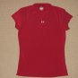 Womens Under Armour Compression Base Layers SS Shirt Top Large LG Red Athletic