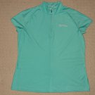 Womens Nike Dri-Fit Shingle Creek Golf Club 1/4 Zip SS Shirt Large Green Striped