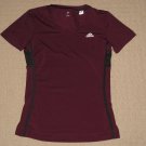 Womens Adidas Climalite Short Sleeve SS Shirt Top Small Burgundy Athletic Yoga