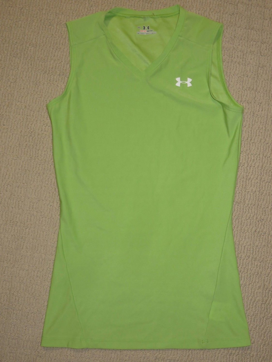 Womens Under Armour Base Layer Compression Sleeveless Tank Top Medium MD Green