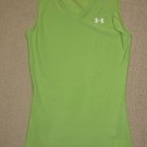 Womens Under Armour Base Layer Compression Sleeveless Tank Top Medium MD Green