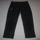 Girls Under Armour HeatGear Fitted Cropped Capri Leggings Youth Large YLG Black