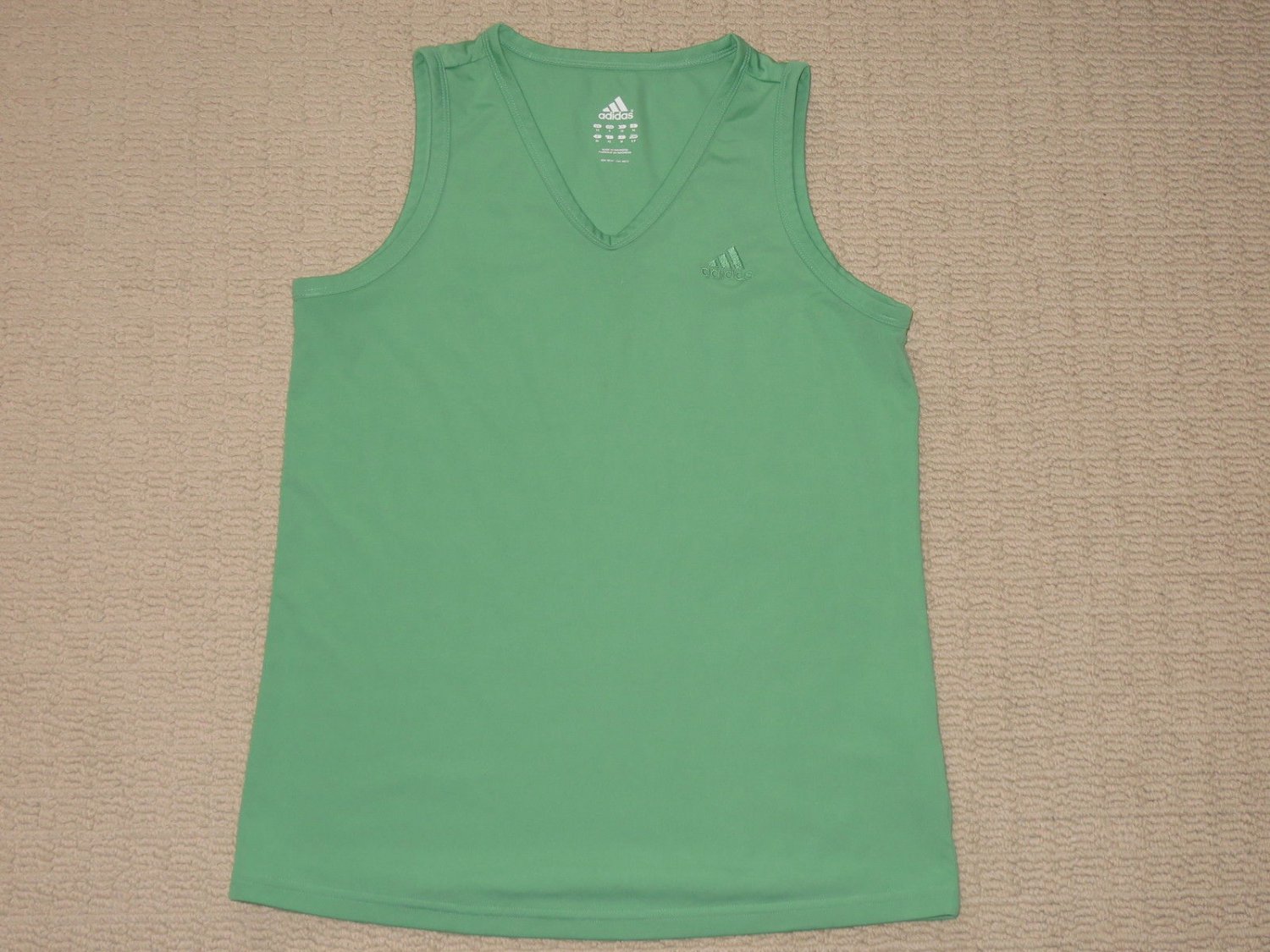 Womens Adidas Athletic Running Workout Fitness Sleeveless Tank Top S Small Green