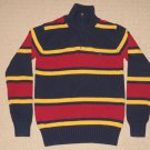 Boys Polo Ralph Lauren Half Zip Sweater Pullover Youth Large Stripes Blue Red