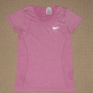 Womens Nike Dri-Fit "Run Fast Live Fearless" Short Sleeve Shirt Top Small Pink