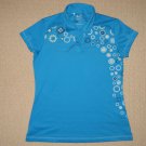 Womens Adidas Climalite Short Sleeve SS Tennis Golf Polo Shirt Small Blue Poly.