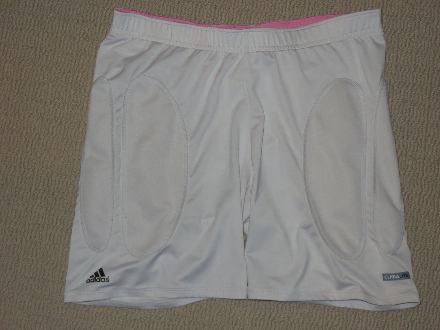 Womens Adidas Climalite Padded Base Layer Compression Shorts Large White Pink