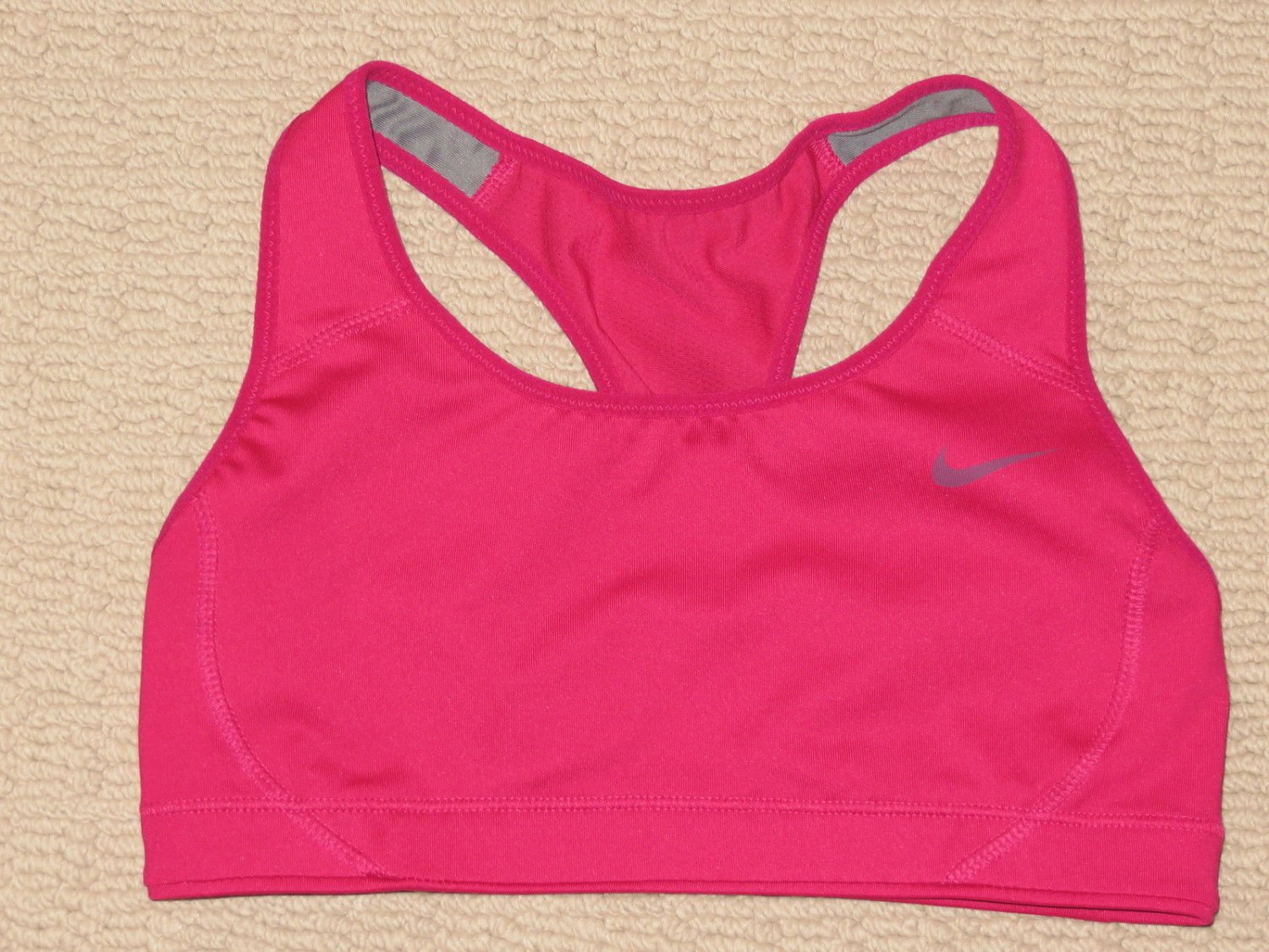 Womens Nike FIT Compression Stretch Racerback Sports Bra XS Pink Fitness Yoga