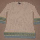 Womens Tommy Bahamas See Through Crochet Chunky Loose Knit Blouse Sweater Small