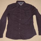 Womens Tommy Hilfiger Long Sleeve Button Down Shirt Large Black Red Polka Dot