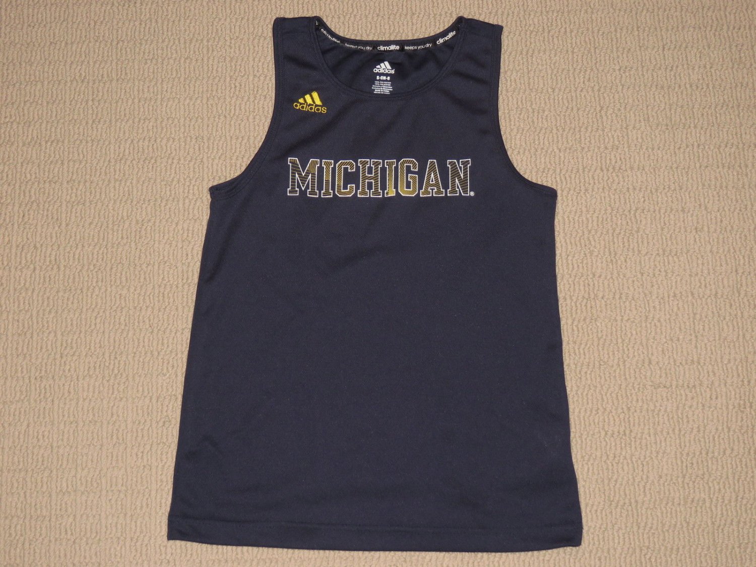 NCAA Michigan Wolverines Adidas Climate Tank Top Sleeveless Womens Small 8 Blue