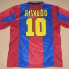 Rivaldo #10 FCB FC Barcelona Football Club Jersey Shirt Adult Large Futbol