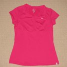 Womens Nike Dri-Fit Short Sleeve SS Shirt Top Large Pink Workout Athletic Yoga
