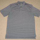 Mens Fairway & Greene Country Club of Hudson Golf Polo Shirt Large Striped Gray